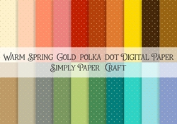 Warm Spring Gold Polka Dot Digital Paper