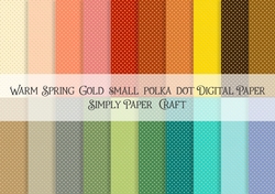 Warm Spring Gold Small Polka Dot Digital Paper