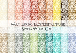 Warm Spring Lace Digital Paper