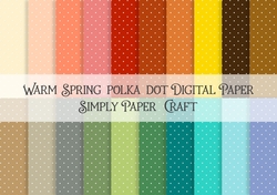 Warm Spring Polka Dot Digital Paper
