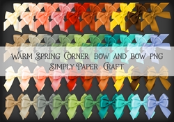 Warm Spring Corner Bow and Bow PNG