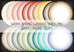 Warm Spring Layered Doily PNG