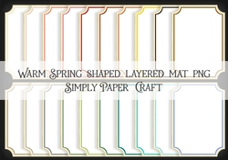 Warm Spring Shaped Layered Mat PNG