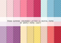Fresh Summer Coloured Lattice A4 Digital Paper