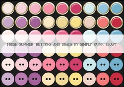 Fresh Summer Buttons and Brads PNG