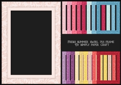 Fresh Summer Swirl 7x5 Frame PNG