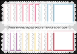 Fresh Summer Square Doily PNG