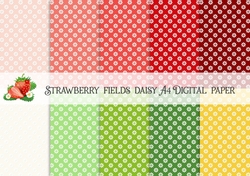 Strawberry Fields A4 Daisy Digital Paper