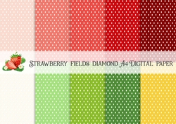 Strawberry Fields A4 Diamond Digital Paper