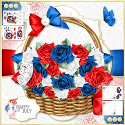 Flower Basket 41 Happy 4th July