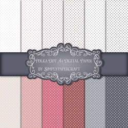 Flamingo Polka Dot A4 Digital Paper