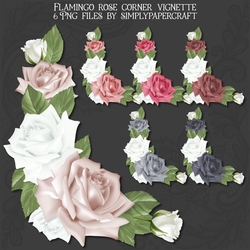 Flamingo Rose Corner Vignette