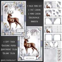 Watercolour Animals and Poinsettias Mini Kit 1