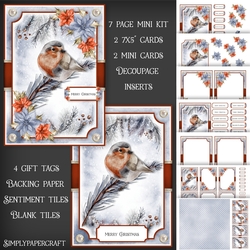 Watercolour Animals and Poinsettias Mini Kit 2