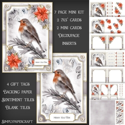 Watercolour Animals and Poinsettias Mini Kit 6