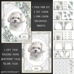 Maltese Dog Portrait Christmas Mini Kit