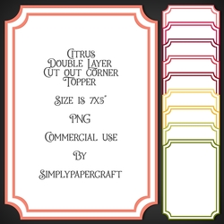 Citrus Double Layer Cut Out Corner Topper 7x5