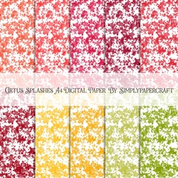 Citrus Splashes A4 Digital Paper