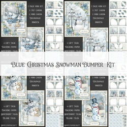 Blue Christmas Snowman Bumper Kit