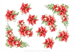 A Fireside Christmas Poinsettia Decoupage