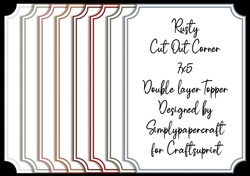 Rusty Cut Out Corner 7x5 Double Layer Topper PNG