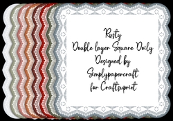 Rusty Double Layer Square Doily PNG