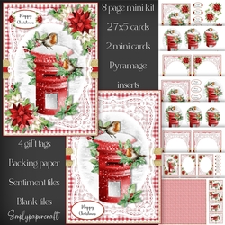 Gingham Christmas Robin Mini Kit 1
