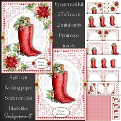Gingham Christmas Robin Mini Kit 2