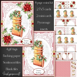 Gingham Christmas Robin Mini Kit 3