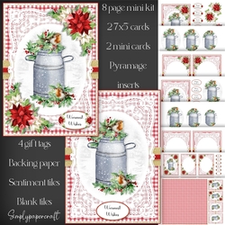 Gingham Christmas Robin Mini Kit 5