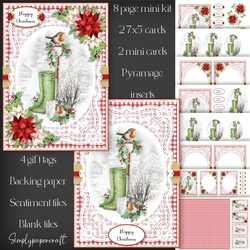 Gingham Christmas Robin Mini Kit 6