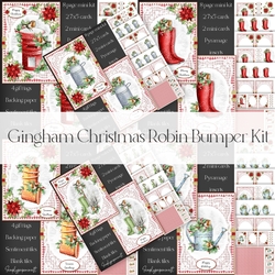 Gingham Christmas Robin Bumper Kit
