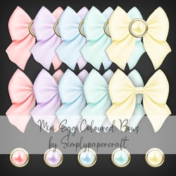 Mini Egg Coloured Bows and Brads