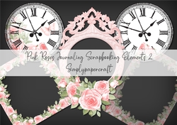 Pink Roses Journaling Scrapbooking Elements 2