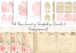 Pink Roses Journaling Scrapbooking Elements 3
