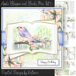 Apple Blossom and Birds Mini Kit 1
