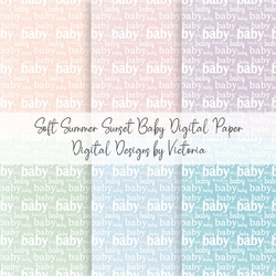 Soft Summer Sunset Baby Digital Paper
