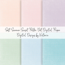 Soft Summer Sunset Polka Dot Digital Paper