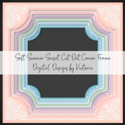 Soft Summer Sunset Cut Out Corner Square Frame