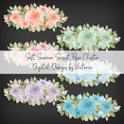 Soft Summer Sunset Rose Cluster