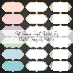 Soft Summer Sunset Shaped Tag