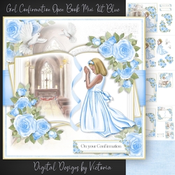 Girl Confirmation Open Book Mini Kit Blue