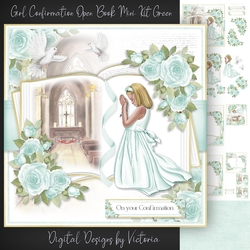 Girl Confirmation Open Book Mini Kit Green