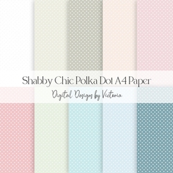 Shabby Chic Polka Dot A4 Digital Paper
