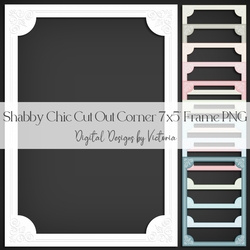 Shabby Chic Cut Out Corner 7x5 Frame PNG