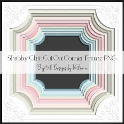 Shabby Chic Cut Out Corner Frame PNG
