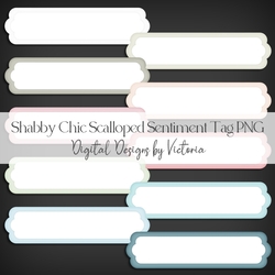 Shabby Chic Scalloped Sentiment Tag PNG