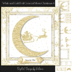 White and Gold Foil Crescent Moon Christmas 4