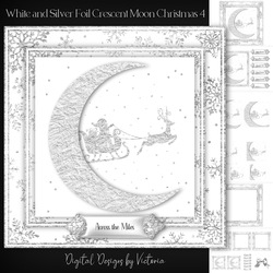 White and Silver Foil Crescent Moon Christmas 4