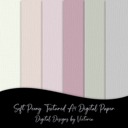 Soft Peony Textured A4 Digital paper